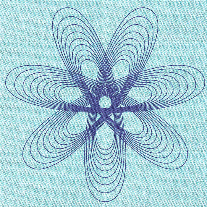 Round Patterned Iceberg Blue Rug, pat3348lblu