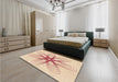 Patterned Peach Beige Rug in a Bedroom, pat3348org