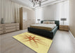 Patterned Sun Yellow Rug in a Bedroom, pat3348yw