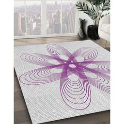 Patterned Lavender Purple Novelty Rug in Family Room, pat3348