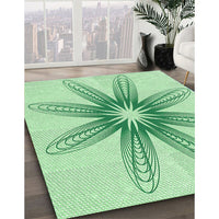 Patterned Mint Green Rug, pat3349grn