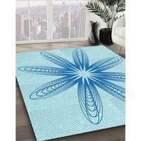 Patterned Electric Blue Rug, pat3349lblu