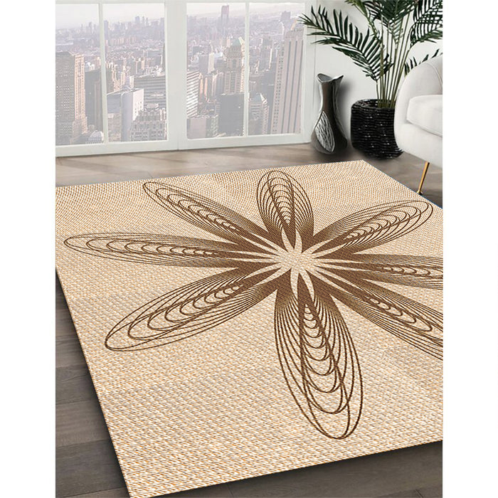 Patterned Bronze Brown Rug in Family Room, pat3349org