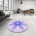 Round Patterned Purple Mimosa Purple Rug in a Office, pat3349pur