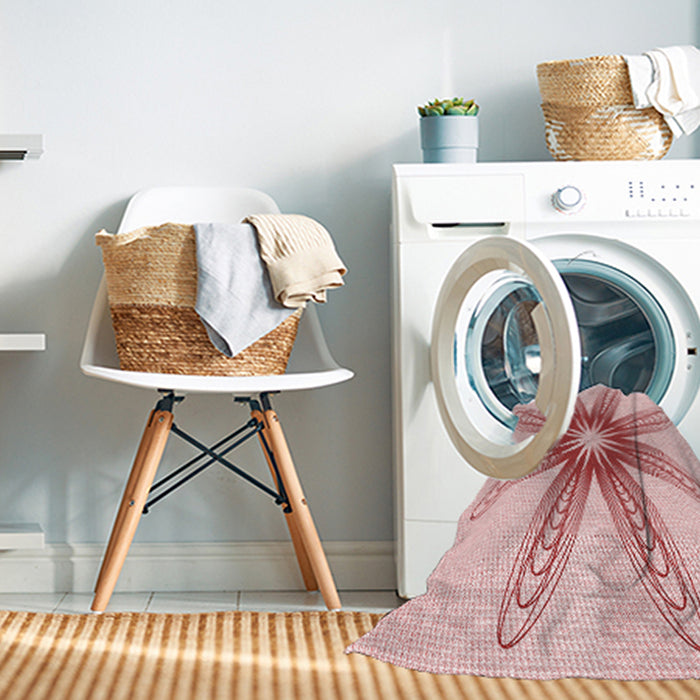 Machine Washable Transitional Light Rose Pink Rug in a Washing Machine, wshpat3349rd