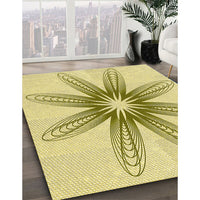 Patterned Sun Yellow Rug, pat3349yw