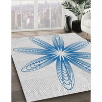 Patterned Water Blue Novelty Rug, pat3349