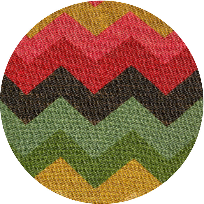 Sideview of Patterned Red Novelty Rug, pat334