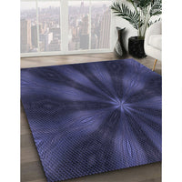 Patterned Deep Periwinkle Purple Rug, pat335blu