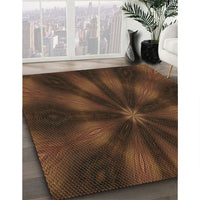 Patterned Saddle Brown Rug, pat335brn