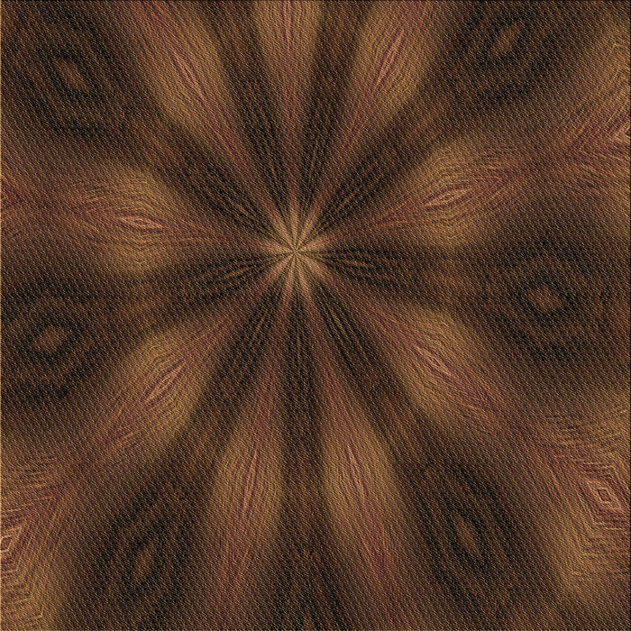 Round Patterned Saddle Brown Rug, pat335brn