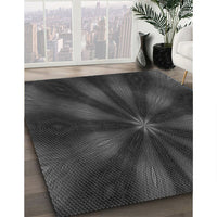 Patterned Charcoal Black Rug, pat335gry