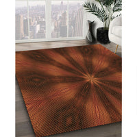 Patterned Mahogany Brown Rug, pat335org