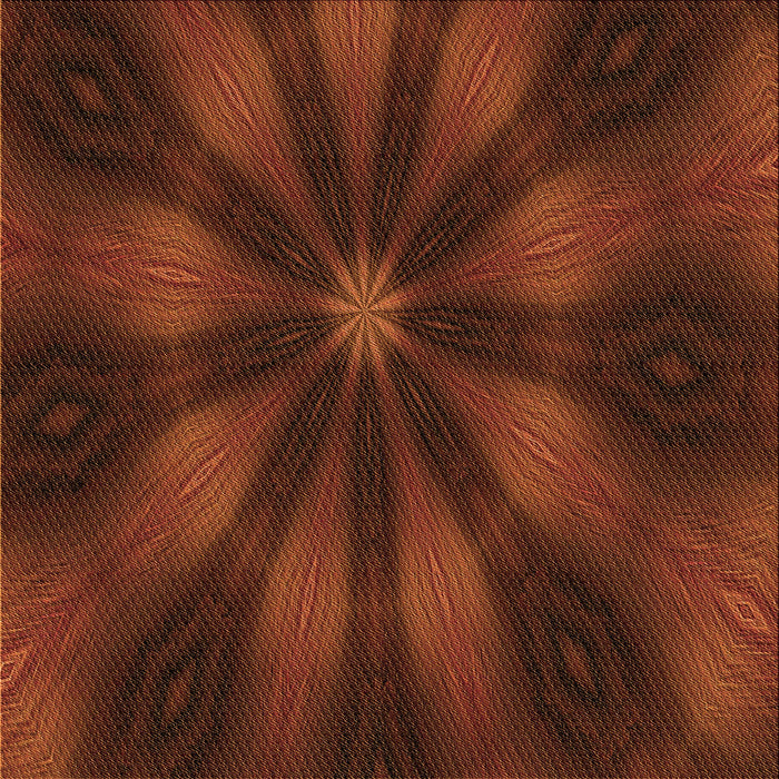 Round Patterned Mahogany Brown Rug, pat335org