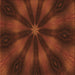 Round Patterned Mahogany Brown Rug, pat335org