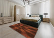 Patterned Mahogany Brown Rug in a Bedroom, pat335org