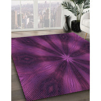 Patterned Pink Plum Purple Rug, pat335pur