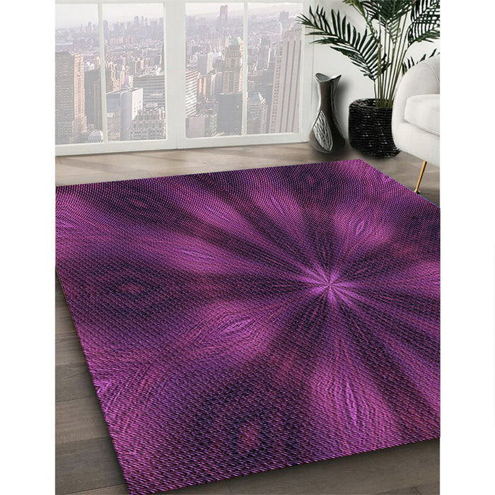 Patterned Pink Plum Purple Rug in Family Room, pat335pur