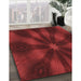 Patterned Crimson Red Rug in Family Room, pat335rd