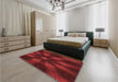 Patterned Crimson Red Rug in a Bedroom, pat335rd