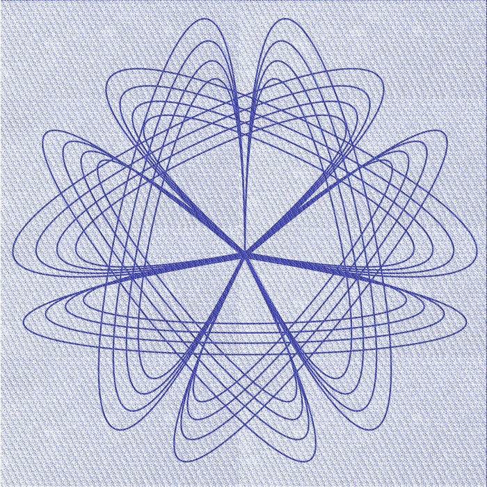 Round Patterned Lavender Blue Rug, pat3350blu