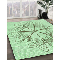 Patterned Mint Green Rug, pat3350grn