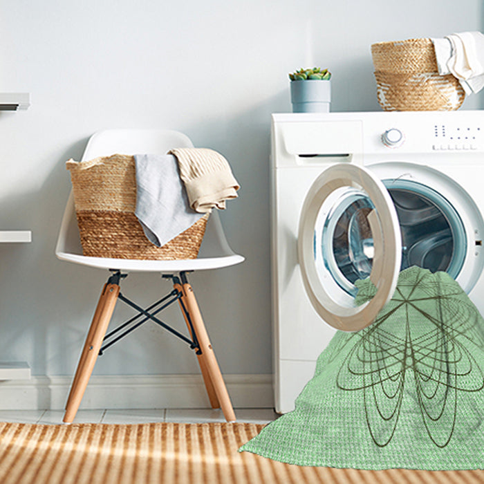 Machine Washable Transitional Mint Green Rug in a Washing Machine, wshpat3350grn