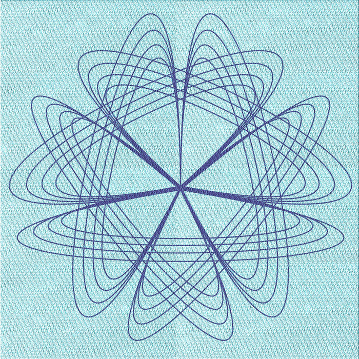 Round Machine Washable Transitional Iceberg Blue Rug, wshpat3350lblu