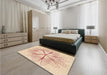 Patterned Peach Beige Rug in a Bedroom, pat3350org