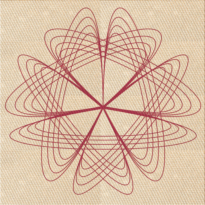 Round Patterned Peach Beige Rug, pat3350org