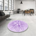 Round Patterned Purple Rug in a Office, pat3350pur