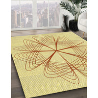 Patterned Sun Yellow Rug, pat3350yw