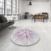 Round Patterned Lavender Purple Novelty Rug in a Office, pat3350