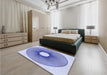 Patterned Blue Rug in a Bedroom, pat3351blu