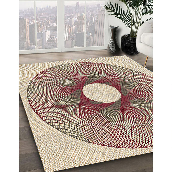 Machine Washable Transitional Sienna Brown Rug in a Family Room, wshpat3351brn