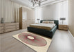 Patterned Sienna Brown Rug in a Bedroom, pat3351brn