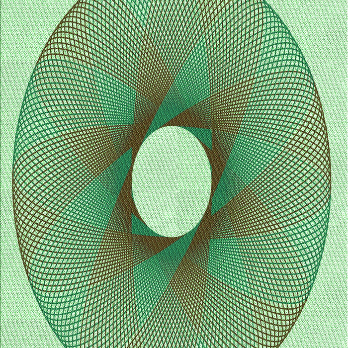 Patterned Green Rug, pat3351grn