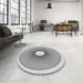 Round Patterned Gainsboro Gray Rug in a Office, pat3351gry