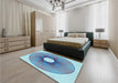 Patterned Blue Rug in a Bedroom, pat3351lblu