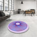 Round Patterned Purple Plum Purple Rug in a Office, pat3351pur