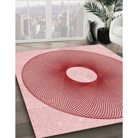 Patterned Light Red Pink Rug, pat3351rd