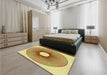 Patterned Dark Bisque Brown Rug in a Bedroom, pat3351yw