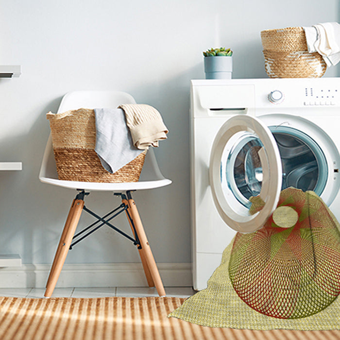Machine Washable Transitional Dark Bisque Brown Rug in a Washing Machine, wshpat3351yw