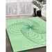 Machine Washable Transitional Mint Green Rug in a Family Room, wshpat3352grn