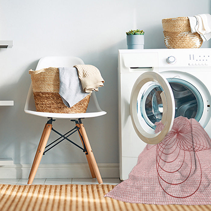 Machine Washable Transitional Pastel Red Pink Rug in a Washing Machine, wshpat3352rd