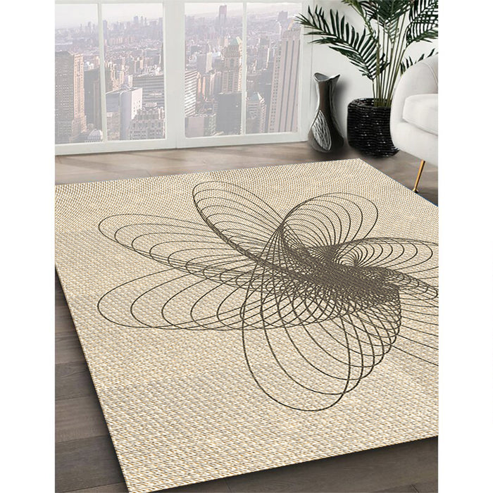 Patterned Moccasin Beige Rug in Family Room, pat3354brn