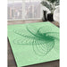 Patterned Mint Green Rug in Family Room, pat3354grn