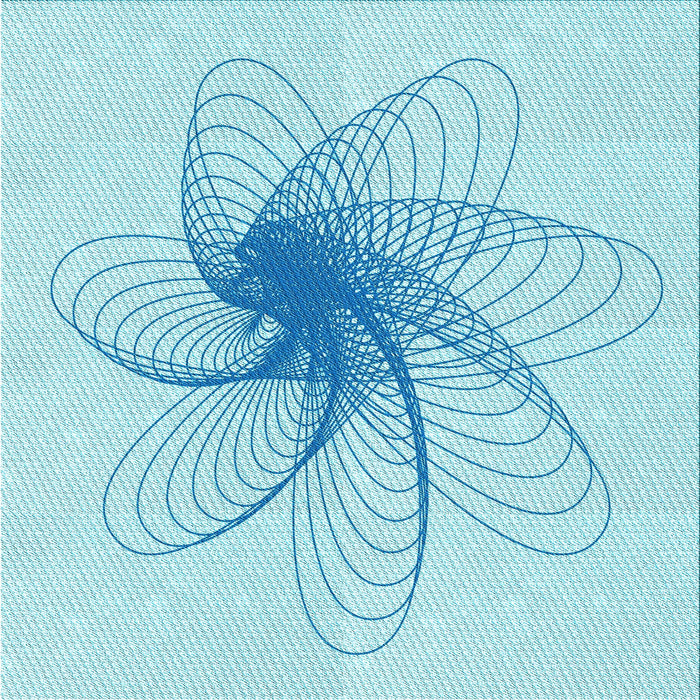 Round Machine Washable Transitional Electric Blue Rug, wshpat3354lblu