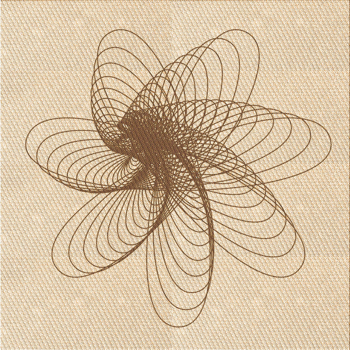 Round Patterned Peru Brown Rug, pat3354org