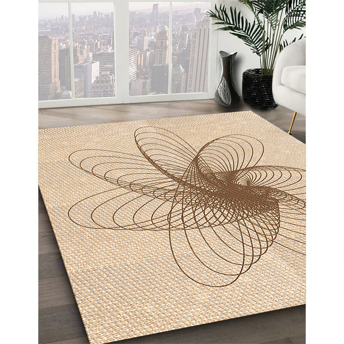 Patterned Peru Brown Rug in Family Room, pat3354org